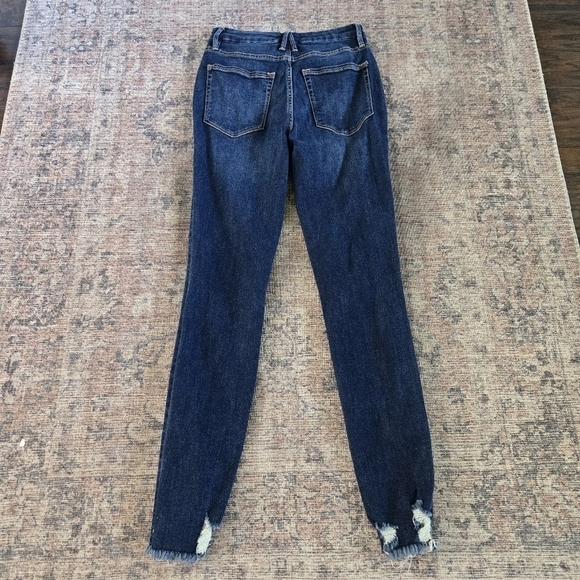 Good American Good Legs Chewed Hem Raw Denim High Rise Sculpting Skinny Jeans 2 - Picture 9 of 10